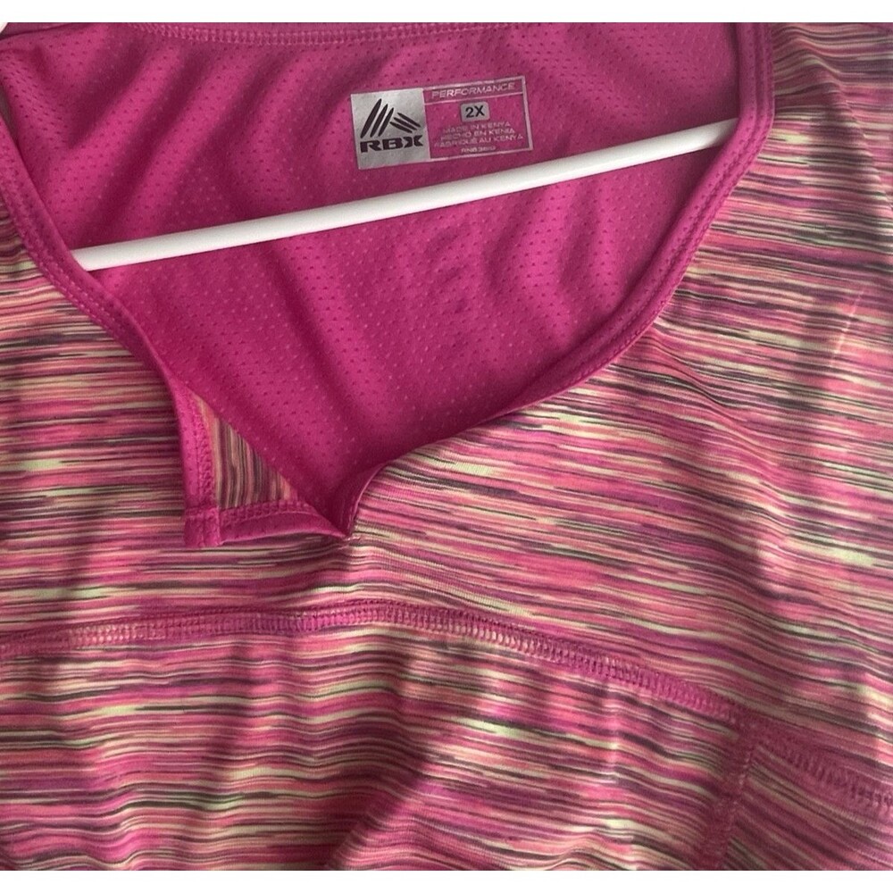 RBX Performance Tank Top Womens 2X Pink Space Dye Athletic Workout Active Plus - Picture 4 of 12